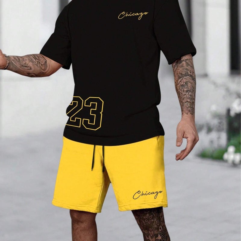 Short-Sleeved T-Shirt Casual Sports Suit Men'S Digital Jersey Fashionable Matching Two-Piece Me2-Ma1 - Image 4